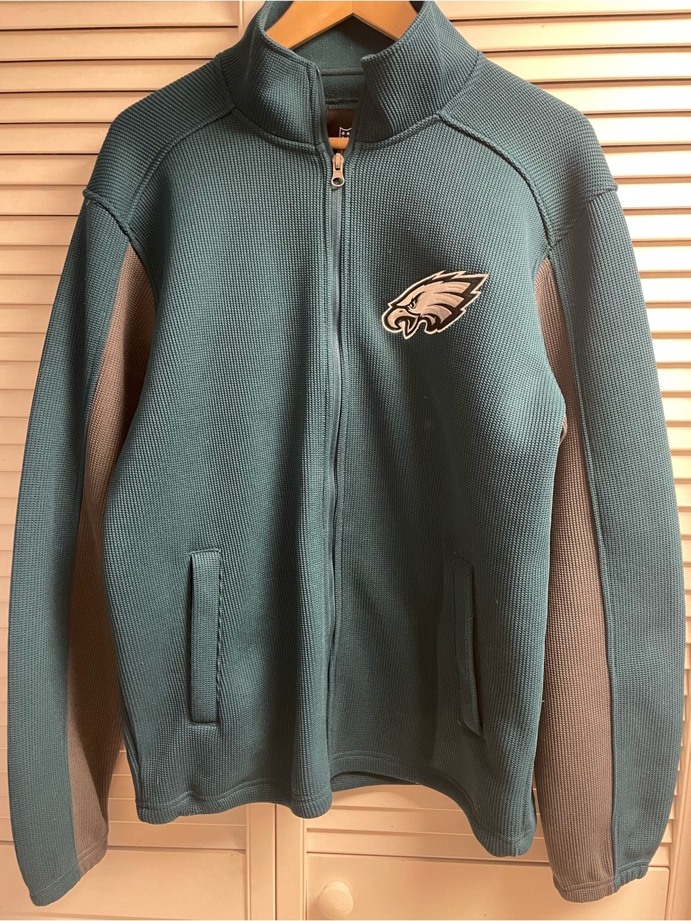 NFL Teal and Gray Full-Zip Jacket with Eagles Patch